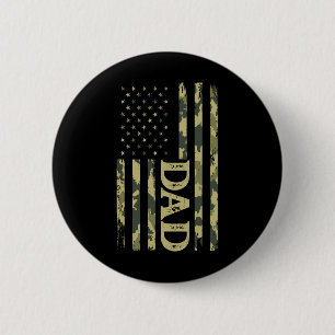 Usa Patriotic Dad Father's Day American Flag 4th O 6 Cm Round Badge