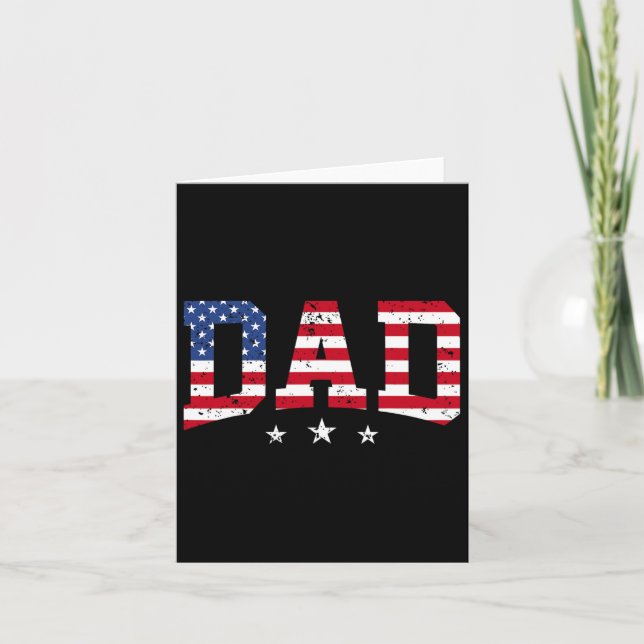Usa Patriotic Dad Father's Day American Flag 4th O Card (Front)
