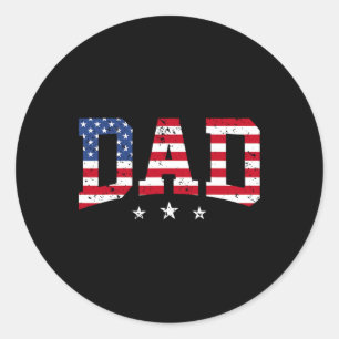 Usa Patriotic Dad Father's Day American Flag 4th O Classic Round Sticker