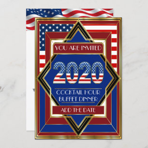 USA Patriotic Deco Invitation