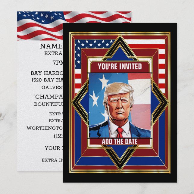 USA Patriotic Deco  Invitation (Front/Back)
