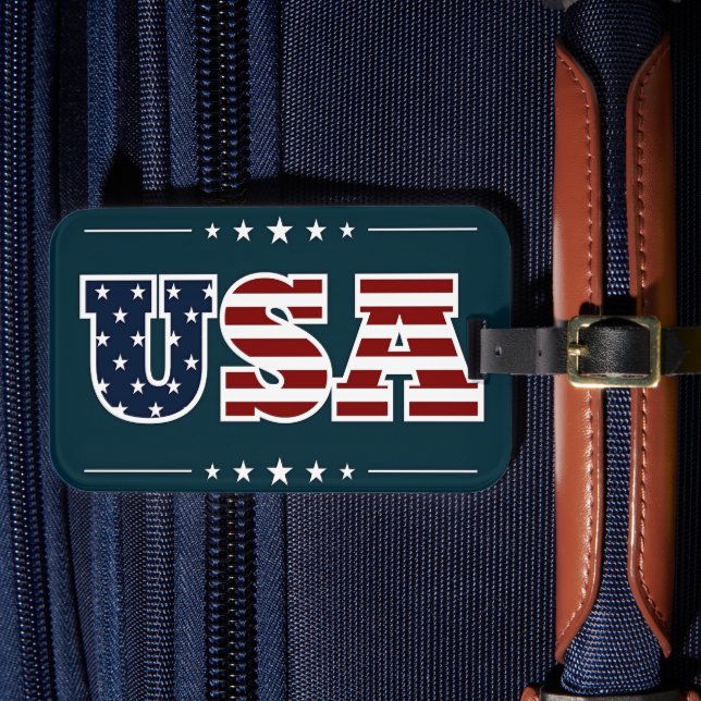 USA, patriotic design, Luggage Tag (Front Insitu 4)