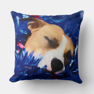 USA Patriotic Dog American Pit Bull Terrier Cushion