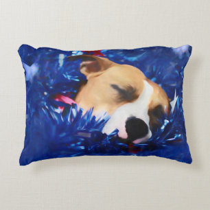 USA Patriotic Dog American Pit Bull Terrier Decorative Cushion