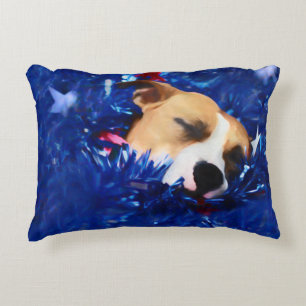 USA Patriotic Dog American Pit Bull Terrier Decorative Cushion