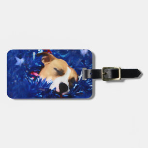 USA Patriotic Dog American Pit Bull Terrier Luggage Tag