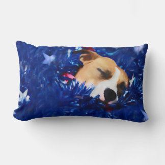 USA Patriotic Dog American Pit Bull Terrier Lumbar Cushion