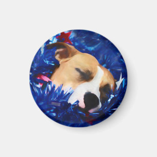 USA Patriotic Dog American Pit Bull Terrier Magnet