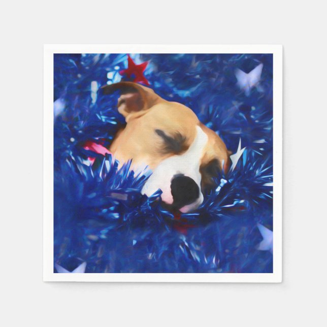 USA Patriotic Dog American Pit Bull Terrier Napkin (Front)