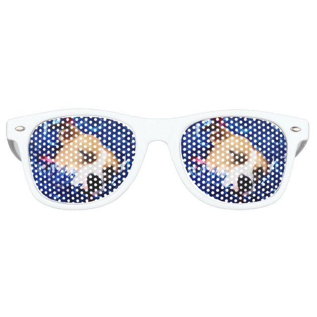 USA Patriotic Dog American Pit Bull Terrier Retro Sunglasses (Front)