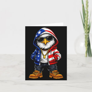 USA Patriotic Eagle 4th of July American Flag Card
