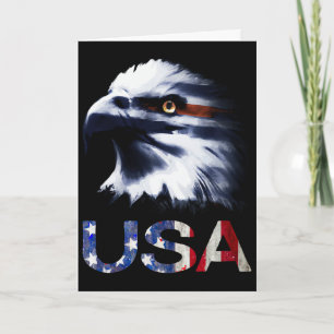 Usa Patriotic Eagle Head - 4th Of July Independenc Card
