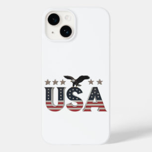 USA Patriotic Eagle + Stars Flag Design for Pride Case-Mate iPhone 14 Case