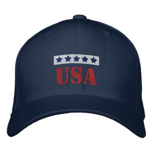 USA Patriotic Embroidered Hat