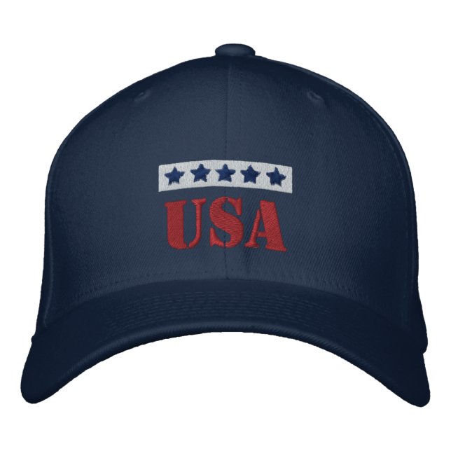 USA Patriotic Embroidered Hat (Front)