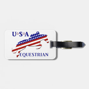 USA Patriotic Equestrian  Luggage Tag