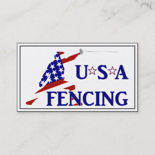 USA Patriotic Fencing En Garde Sports Business Card