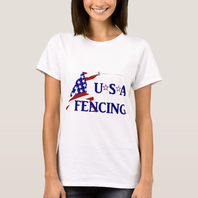 USA Patriotic Fencing En Garde Sports T-Shirt (Front)
