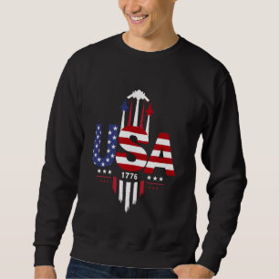 USA Patriotic Fighter Jets Stars and Stripes Sweatshirt
