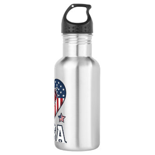 USA Patriotic Firecracker Heart Vintage Vector Shi 532 Ml Water Bottle