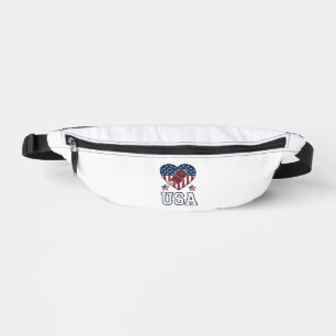 USA Patriotic Firecracker Heart Vintage Vector Shi Bum Bags