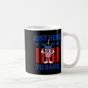 Usa patriotic firework for men just here to bang  coffee mug