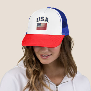 USA Patriotic Flag Embroidered Hat