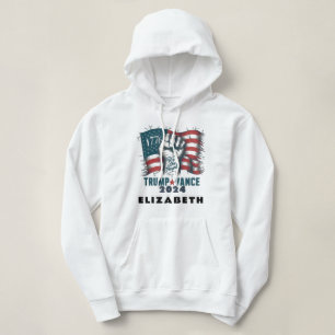 USA Patriotic Flag Trump Vance Elegant Custom Hoodie