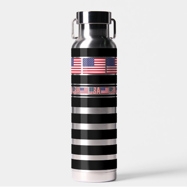 USA Patriotic Flag, United State Water Bottle (Front)