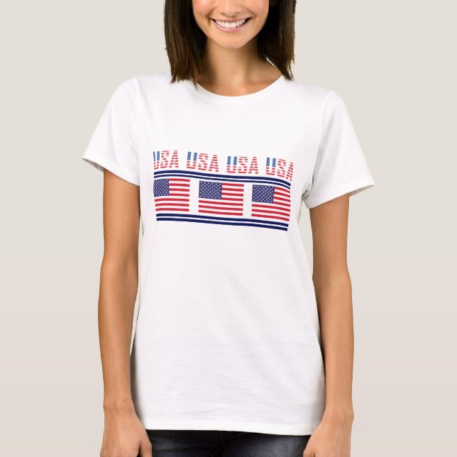 USA Patriotic Flag, United States Of America T-Shirt (Front)