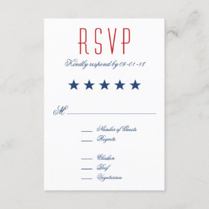 USA Patriotic Flag Wedding RSVP