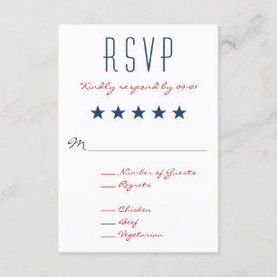 USA Patriotic Flag Wedding RSVP 2