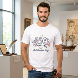 USA Patriotic Flags Liberty Bell Vintage Anniversa T-Shirt