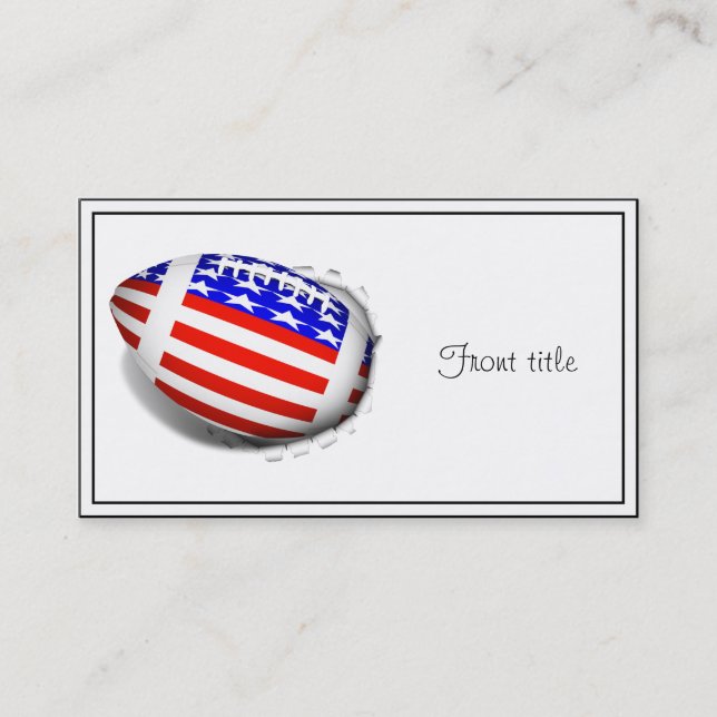 USA Patriotic Football Sports Business Card (Front)