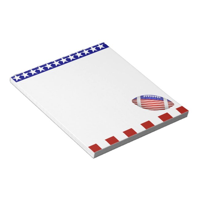 USA Patriotic Football Sports Notepad (Angled)
