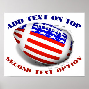 USA Patriotic Football Sports Poster