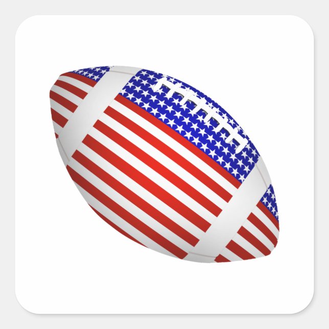 USA Patriotic Football Sports Square Sticker (Front)