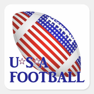 USA Patriotic Football Sports Square Sticker