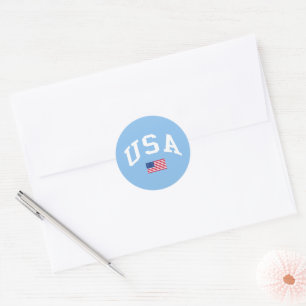 USA Patriotic Independence Day American Flag Classic Round Sticker