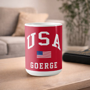 USA Patriotic Independence Day American Flag Coffee Mug