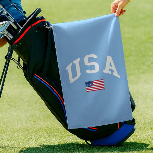 USA Patriotic Independence Day American Flag Golf Towel