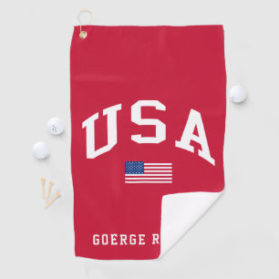 USA Patriotic Independence Day American Flag Golf Towel
