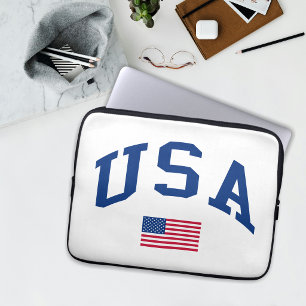 USA Patriotic Independence Day American Flag Laptop Sleeve