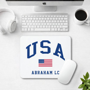 USA Patriotic Independence Day American Flag Mouse Mat