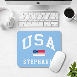 USA Patriotic Independence Day American Flag Mouse Mat