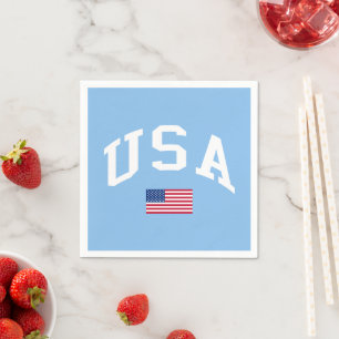 USA Patriotic Independence Day American Flag Napkin