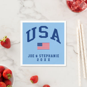 USA Patriotic Independence Day American Flag Napkin