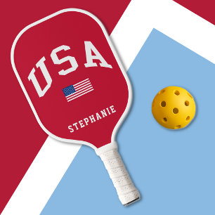 USA Patriotic Independence Day American Flag Pickleball Paddle