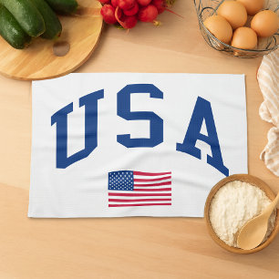 USA Patriotic Independence Day American Flag Tea Towel