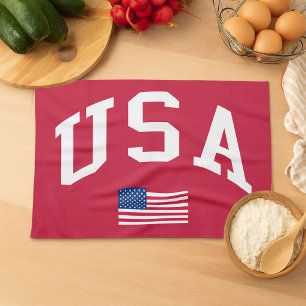 USA Patriotic Independence Day American Flag Tea Towel